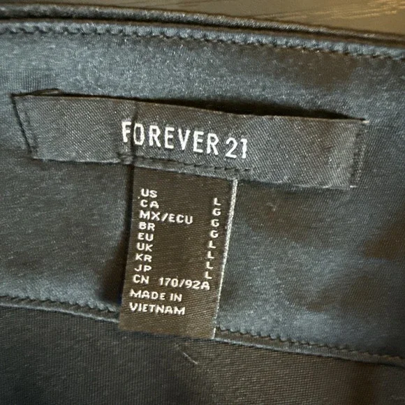 Forever‎ 21 Womens Large Slip Dress Black Satin Silky Midi Dress HOCO Going Out - Picture 6 of 6